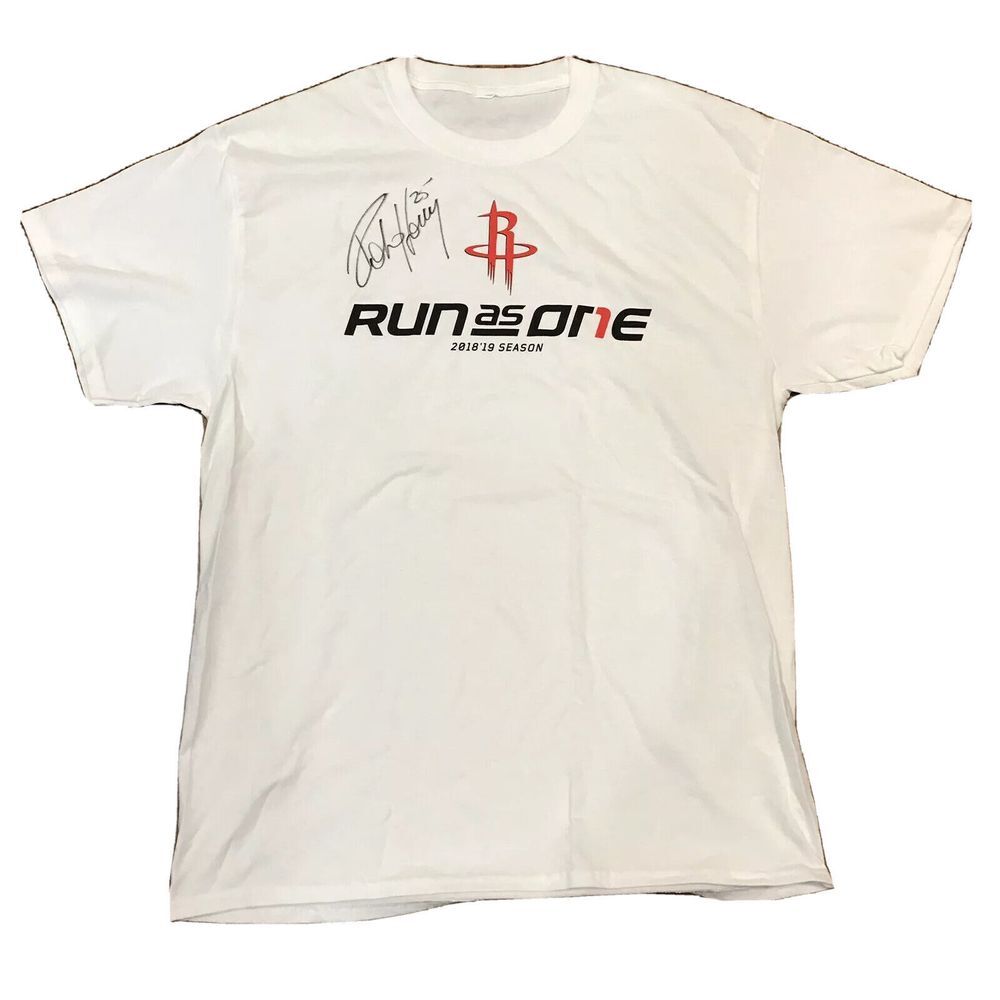 Houston Rockets Run‎ As One 2018 19 Season Shirt Signed Robert Horry Medium